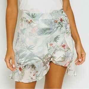 Chelsea & Violet skirt floral wrap style chiffon side zip up lightweight SZ SM